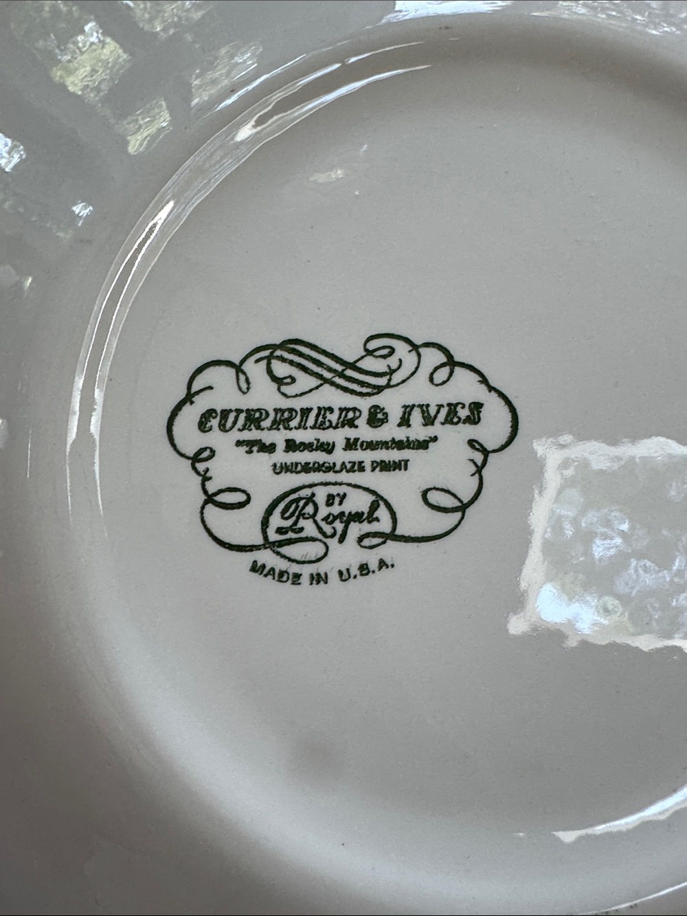 Vintage CURRIER & IVES by Royal China Scenic Transferware Ironstone - Set of 2 - Picture 2 of 9